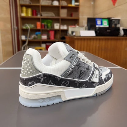 Grey All-Over Print Sneakers