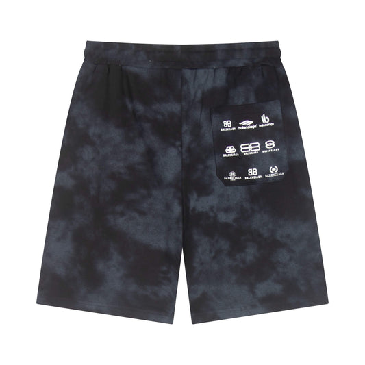 Rendered Embroidered Letter Shorts