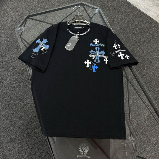 Denim Patch Embroidery T-Shirt