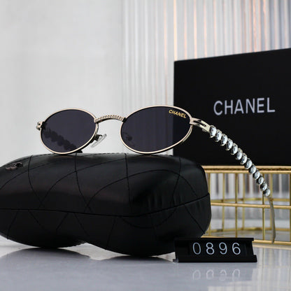 Gafas de sol vintage en forma de huevo con diamantes de imitación en forma de corazón