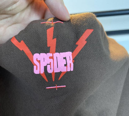 Sudadera con capucha clásica marrón con número