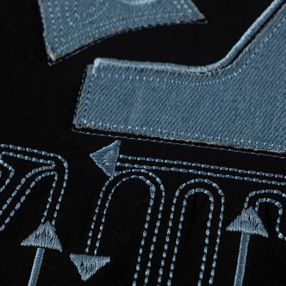 2025 Embroidered Denim Patch T-Shirt
