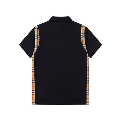 Camiseta polo con costuras de rayas marrones