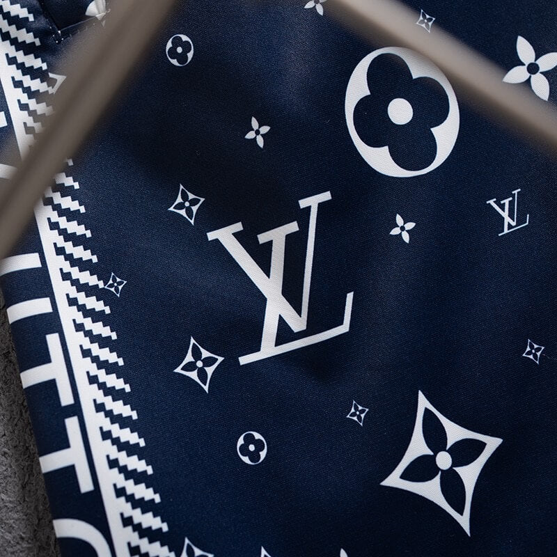 Deep Blue Full Print Beach Shorts