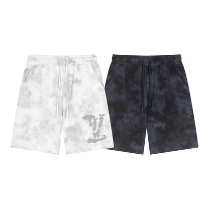 Pantalones cortos con bordado de patrón clásico