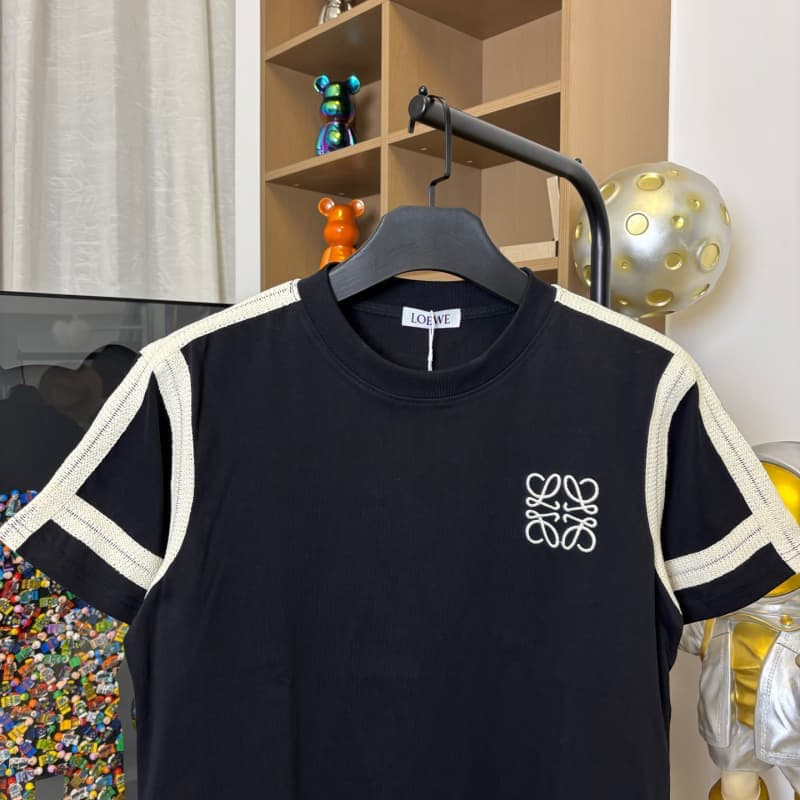 Tshirt with Ribbon Trim and Chest Embroidery