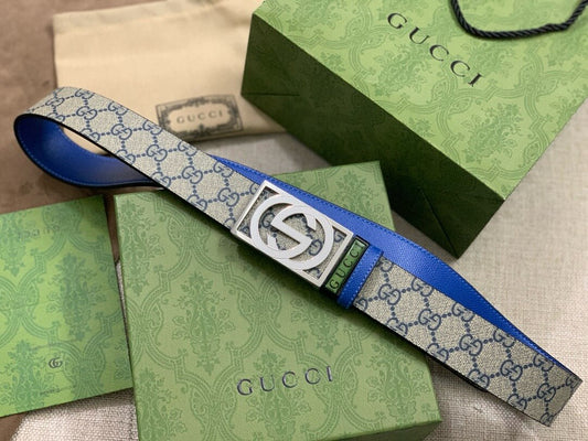 Fashionable All-Over Print Square Buckle Belt