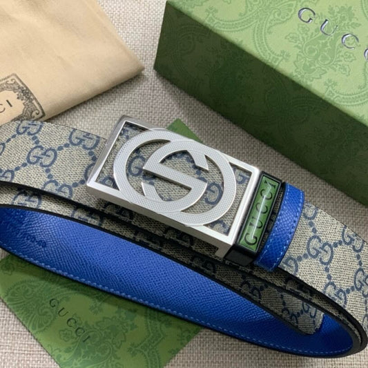 Fashionable All-Over Print Square Buckle Belt