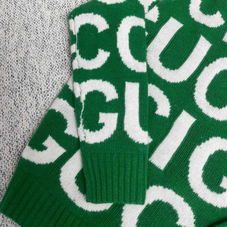Pull vert classique à imprimé intégral
