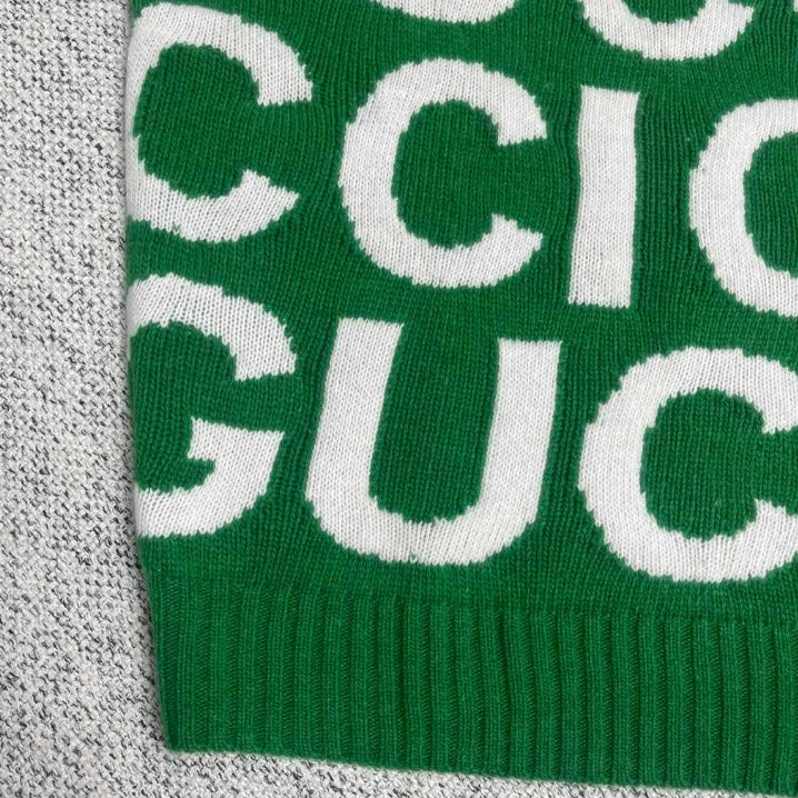 Pull vert classique à imprimé intégral