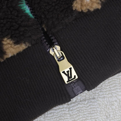 Chaqueta de piel de oveja con estampado integral