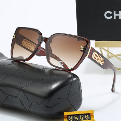 Gafas de sol clásicas de gran tamaño con recortes cuadrados
