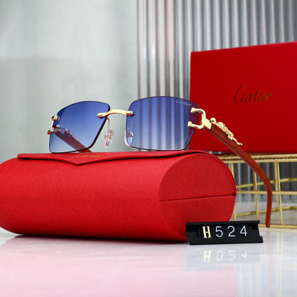 Gafas de sol vintage sin marco con estampado de leopardo