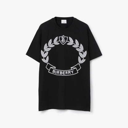 Camiseta de algodón con escudo de hoja de roble 