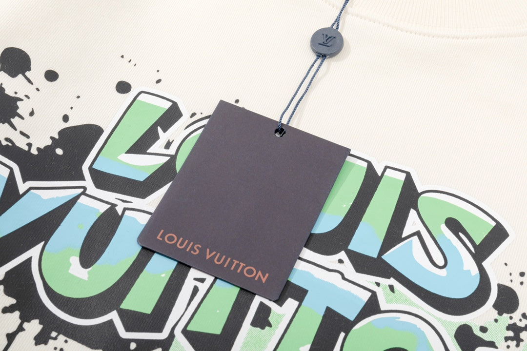 Sudadera con estampado de letras coloridas de grafiti