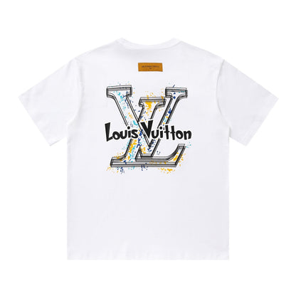 Camiseta con estampado de grafiti amarillo