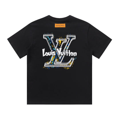 Camiseta con estampado de grafiti amarillo