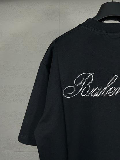 Camiseta con letras de diamante