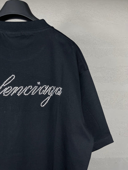 Camiseta con letras de diamante
