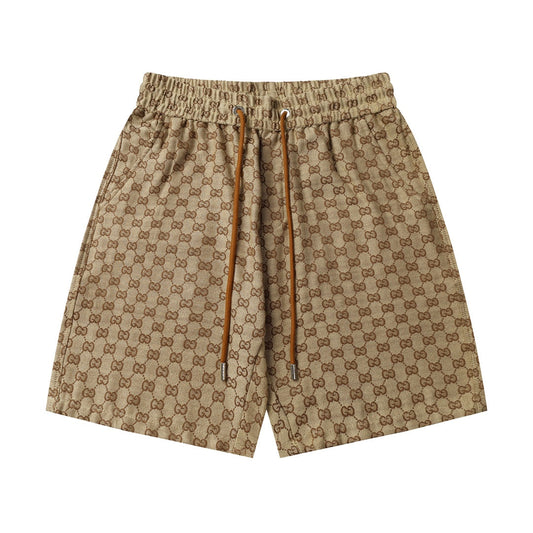All Over Print Brown Shorts