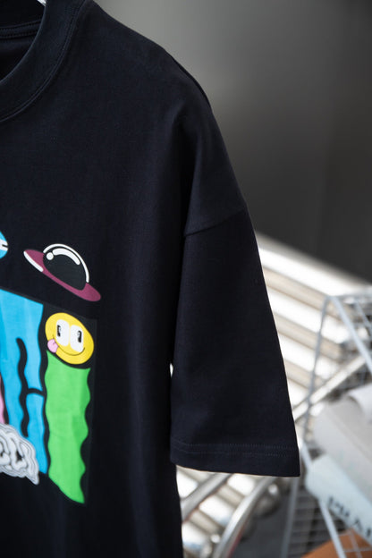 Camiseta con estampado de dibujos animados divertidos
