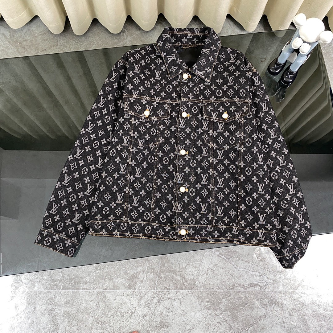 Chaqueta vaquera clásica de jacquard