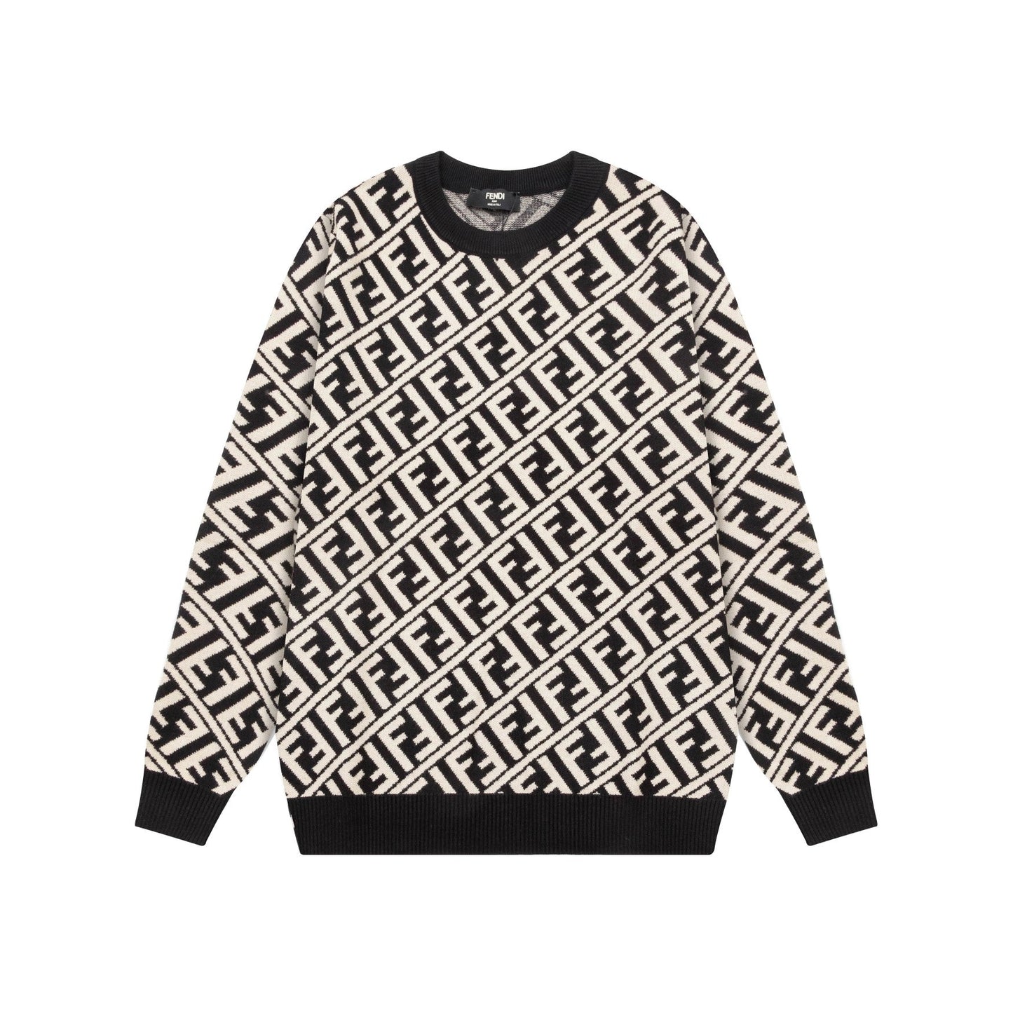 Suéter jacquard con estampado integral