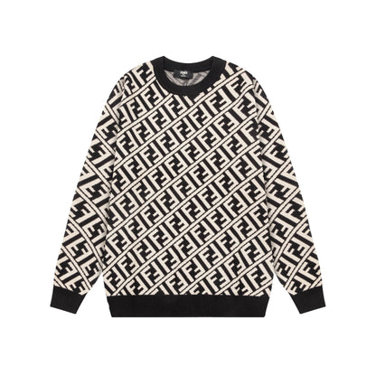 Suéter jacquard con estampado integral