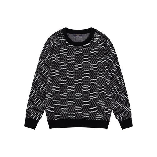Sudadera artesanal de jacquard con cuadros