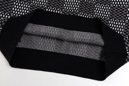 Sweat-shirt artisanal en jacquard à damier