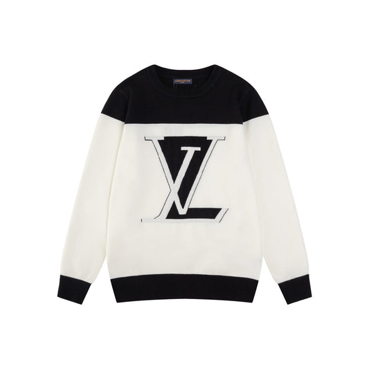 Sudadera en contraste blanco y negro