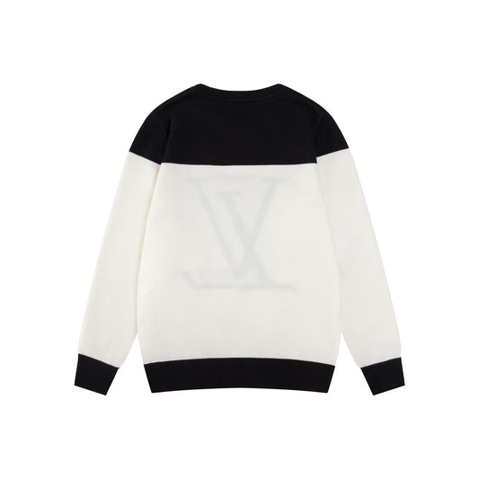 Sudadera en contraste blanco y negro